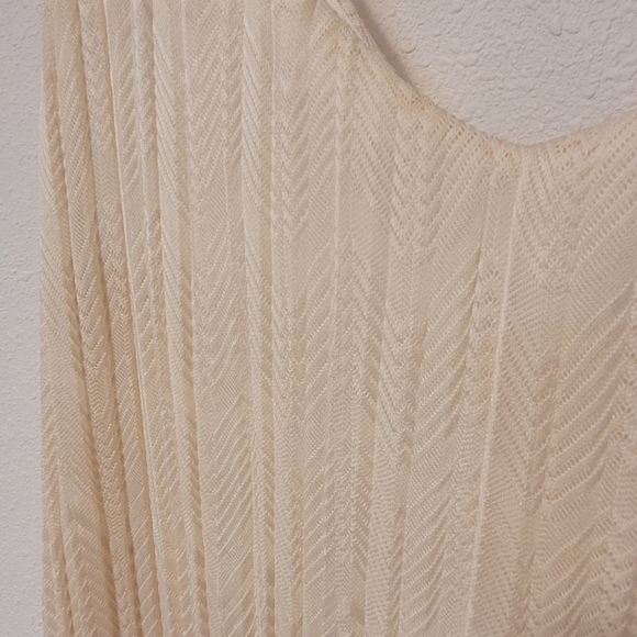 Anthropologie Meadow Rue Prespa Ivory Sleeveless Pleated Shift Dress Sz 8 - Picture 4 of 6